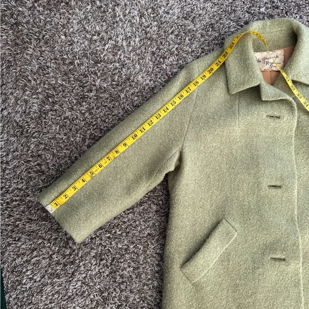 Vintage Sage Green Wool Coat - Picture 8 of 8